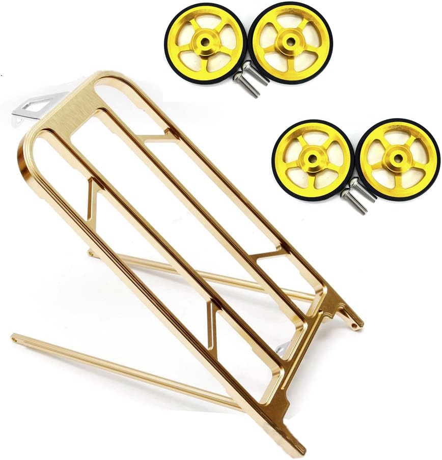 Stylish Rack for BROMPTON folding bike in ROSE GOLD (Rack + 4 x eazy wheels)