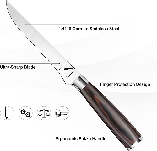 Miniatura 32 de imarku Cuchillo de pelar, cuchillos de pelar, cuchillos de cocina pequeños de 3.5 pulgadas, cuchillo japonés de frutas de acero inoxidable SUS440A