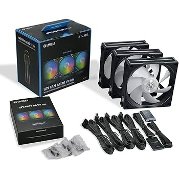 UNI FAN AL120 RGB 120mm ファン3個セット Lian-Li UNI AL120 V2 Addressable RGB Black 120mm Fan Triple