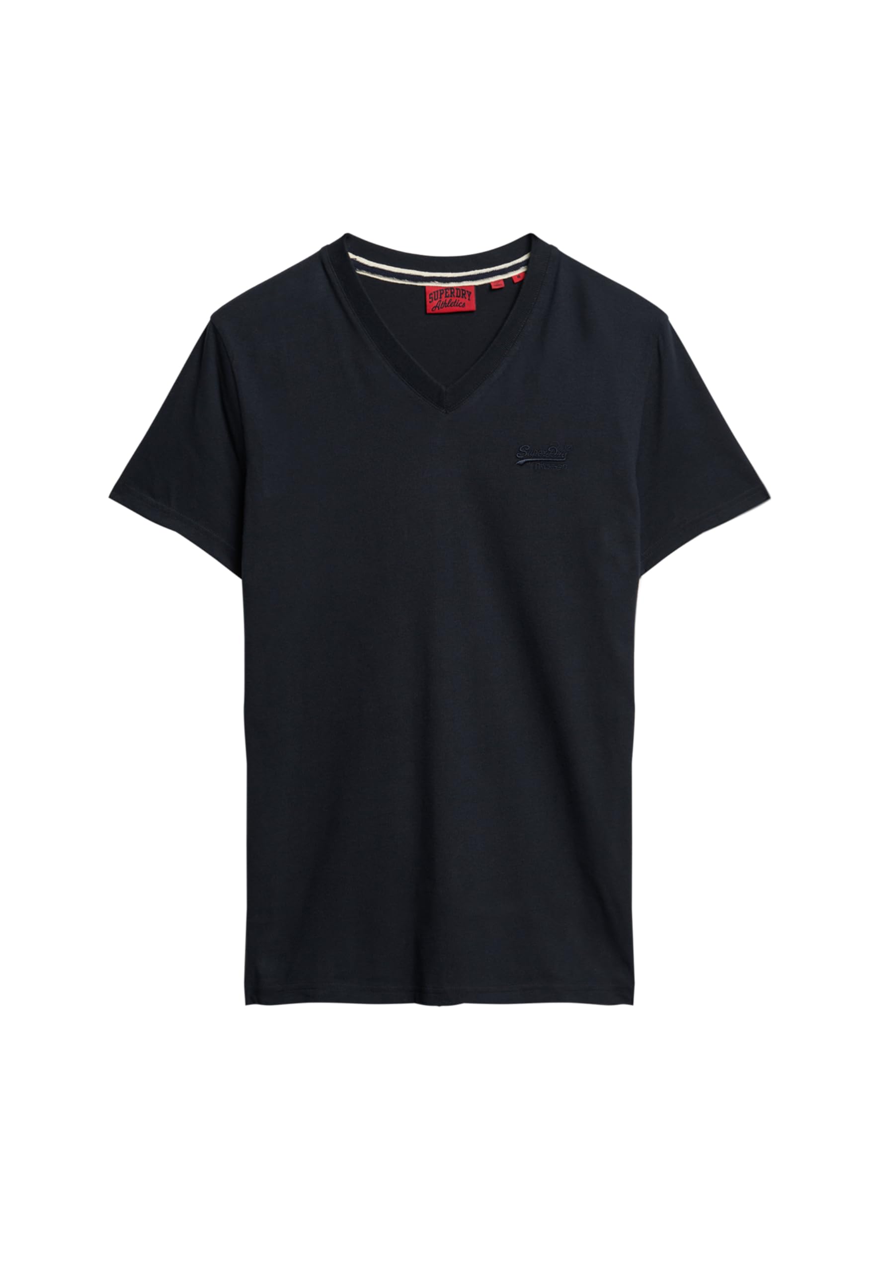 Superdry Men's Eclipse Navy Organic Cotton Embroidered Logo V Neck T-Shirt, Xxl