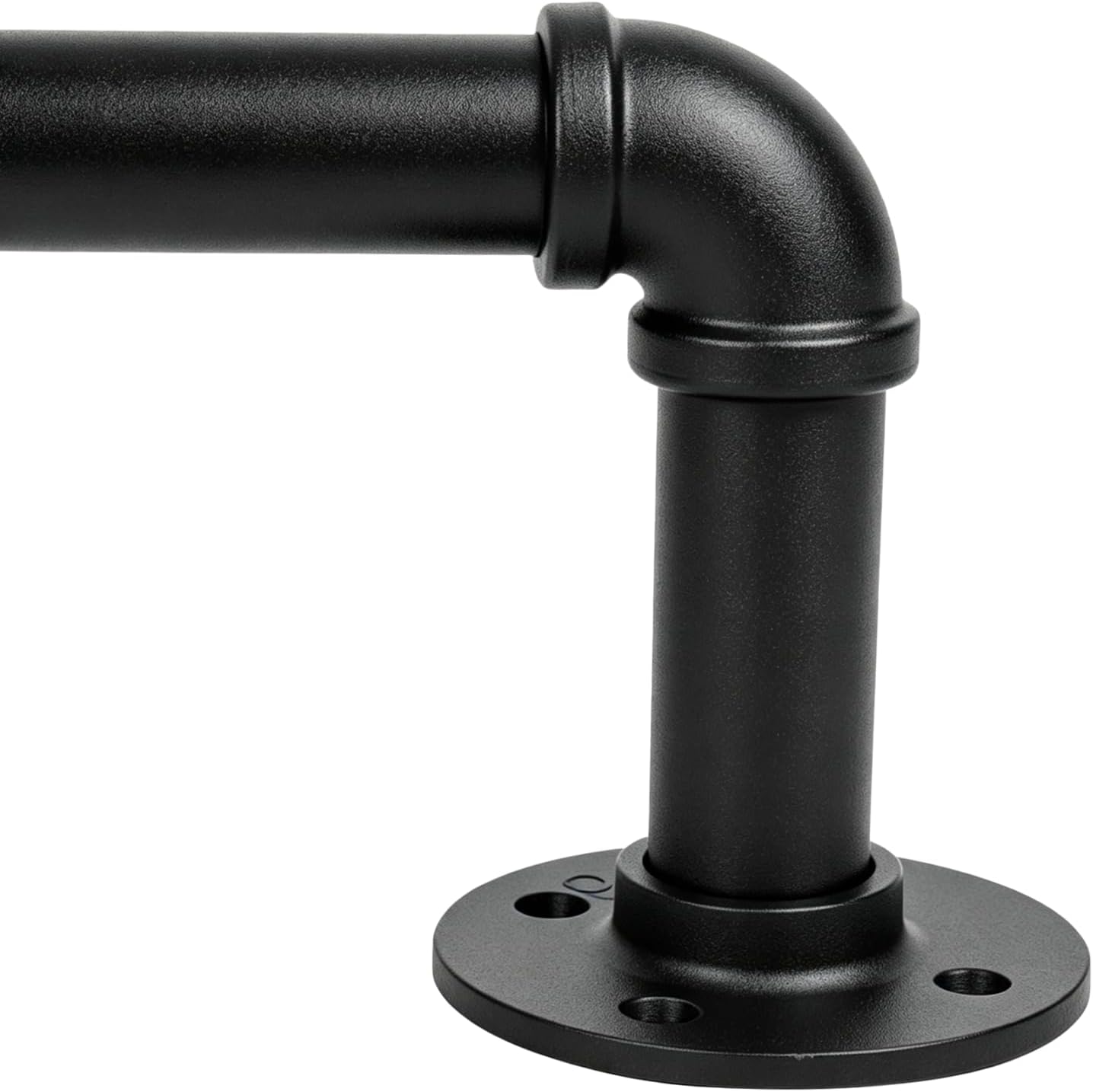 Adjustable Industrial Wrap Around Curtain Rod (Black, 30" to 144")