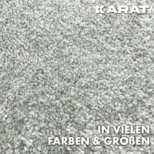 KARAT Teppich rund Ø 50cm Silbergrau - Moderner Flauschiger Velours Kurzflor Teppich für Kinderzimmer - Spielteppich, Kinderteppich Krokodil
