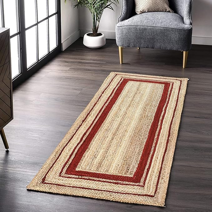 Tapis indien en jute naturelle pour couvrir les longs couloirs froids et glissants