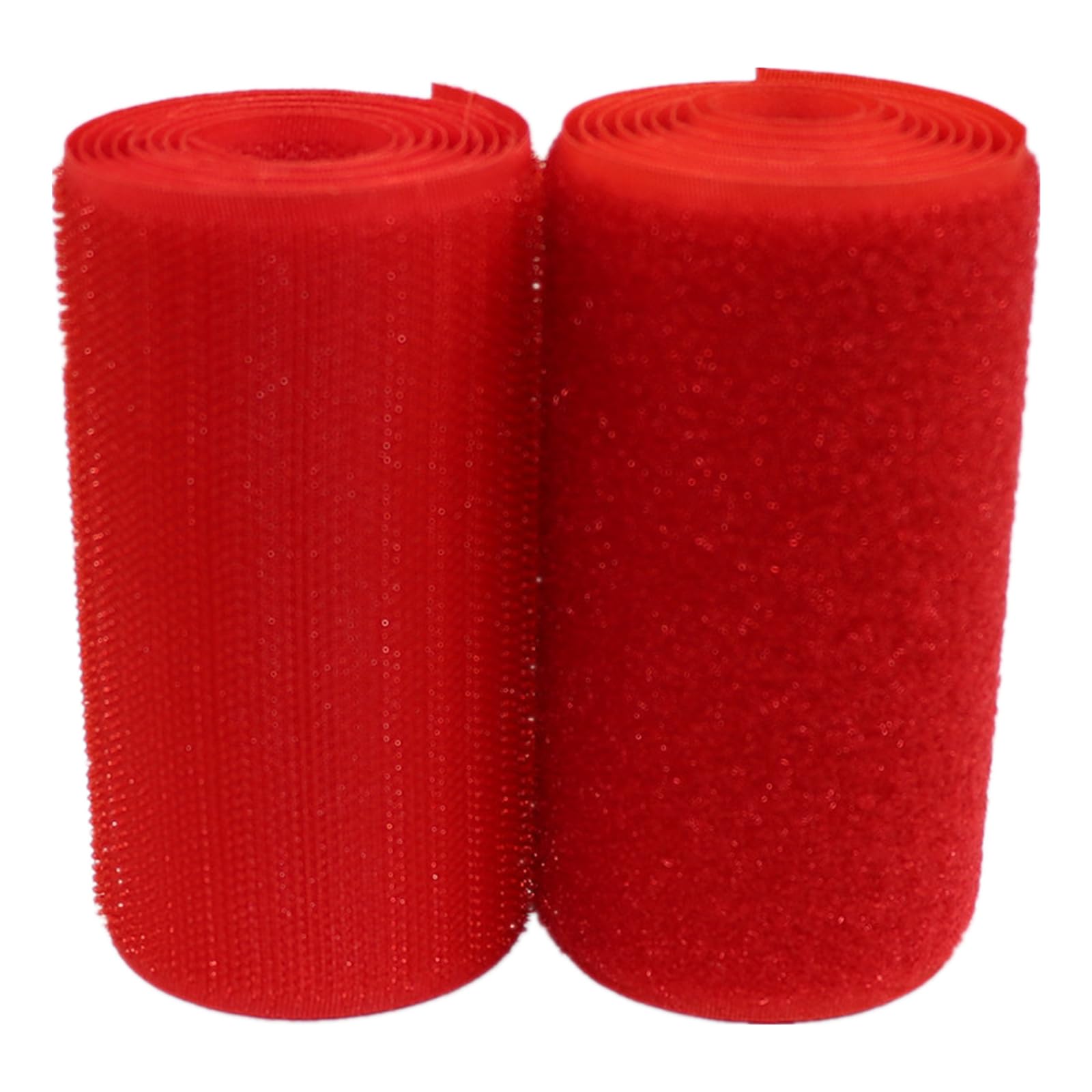LYVQZPWLR Versatile Hook and Loop Tape， Hook and Loop Tape 100MM Wide Non-Adhesive Nylon Fabric Fastener Sew on Strips Fabric Tape Set(Red,100MM x 2 Yard)