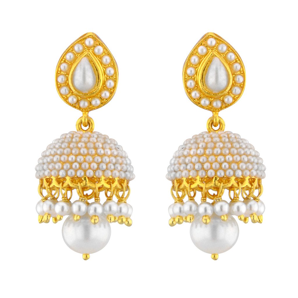 Sri Jagdamba Pearls Dealer Ethnic Pearl Jhumkis For Women (B0171E92GA) Amazon Price History, Amazon Price Tracker