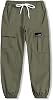 Cromoncent Girls Womens Cargo Pants Elastic Waist Lightweight Outdoor Jogger Pants Army Green for Women, L