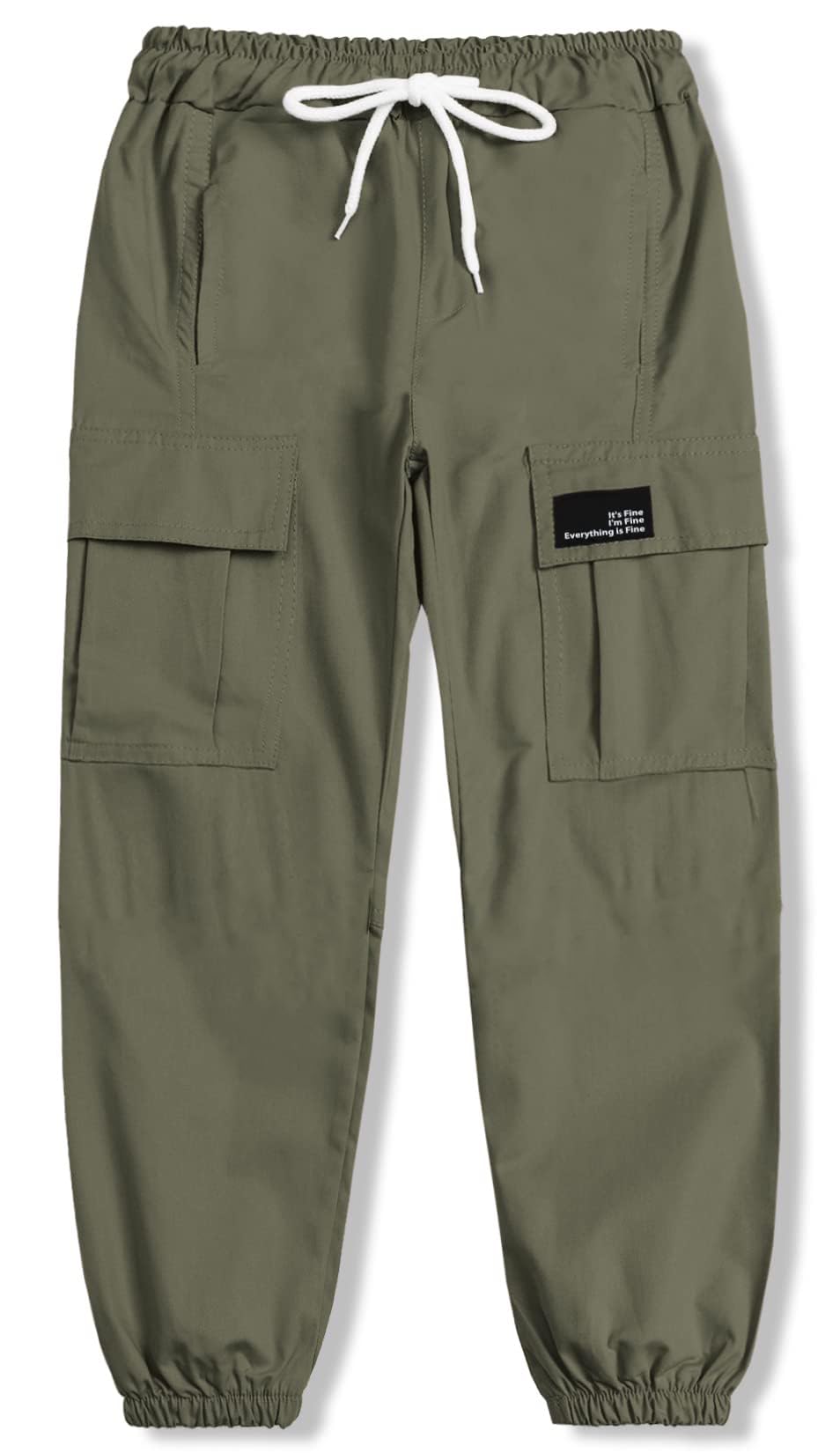 Cromoncent Girls&Womens Cargo Pants Elastic Waist Lightweight Outdoor Jogger Pants, 6 Years - XX-Large