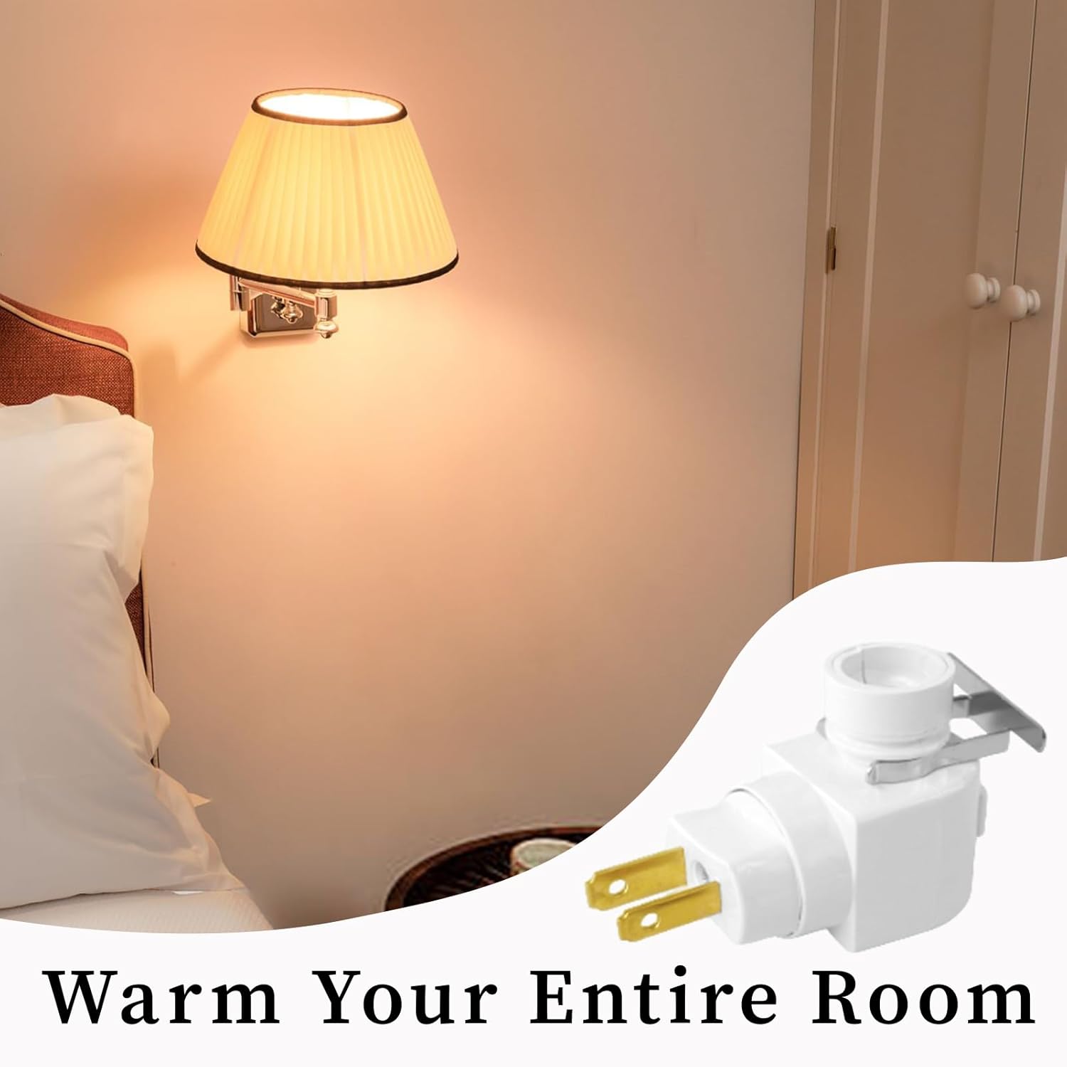 9 Sets Night Light Bases, with Metal Clips and On/Off Switch White Plastic Swivel Wall Lamp Plug 360° Plug in Rotating Night Light Modules for Making Your Own Bubble Lights Crafts