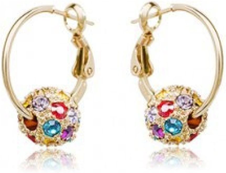 Sweety Girl Jewelry In 2015 South Korea Fashion Jewelry Diamond Cherry Blossoms In The Rain Rolling Ball Crystal Earrin- Primrose