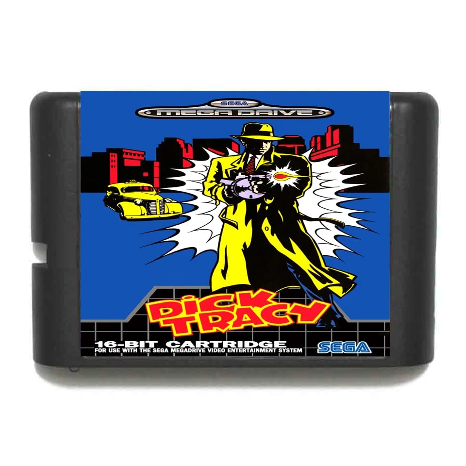 DICK TRACE ディックトレイシー [MD] Dick Tracy 16 Bit MD Game Card For Sega Megadrive Genesis