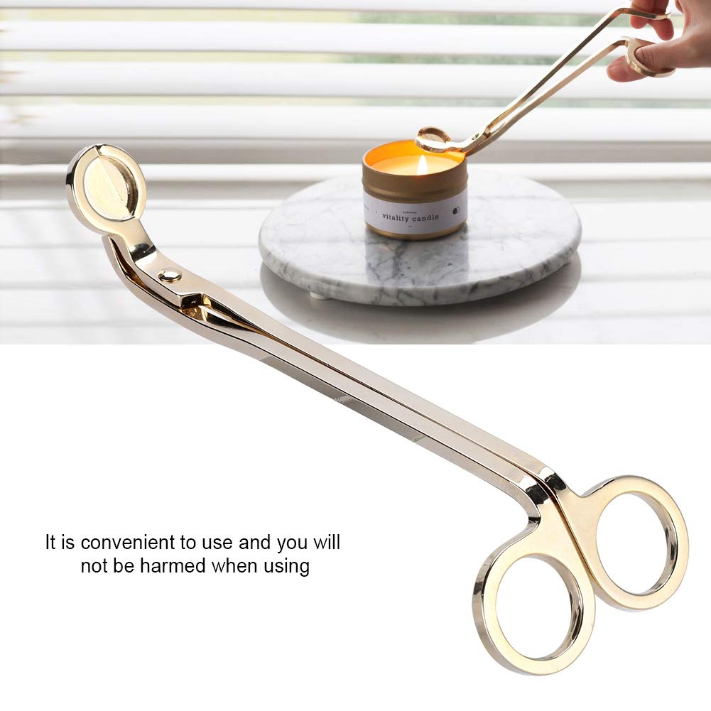 Candle Wick Trimmer, Candle Cutter Wick Clipper Cutter, Stainless Steel Wick Trimmer Scissors Tool, Oil Lamp Candle Accessories (Gold)