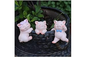 Ebrima Cute Garden Pig Figurines Planter Pot Hanger
