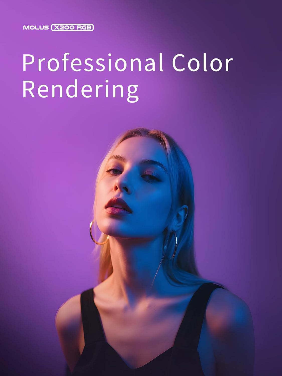 ZHIYUN MOLUS X200 RGB Standard 200W [Official] Handheld Professional Photography Lighting Video Light Portable Continuous Output Lighting Bowens Mount 2500K~10000K CRI≥95 TLCI≥97 Only 830g （No Battery