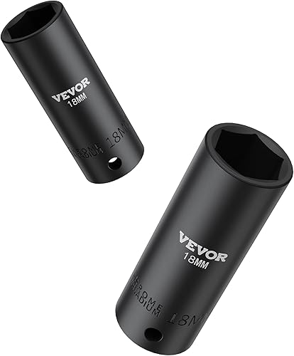 Miniatura 98 de VEVOR Juego de dados de impacto de 3/4 pulgadas, 29 piezas, enchufes de 6 puntos, construcción resistente, CR-M0, juego de llaves de vaso de 3/4