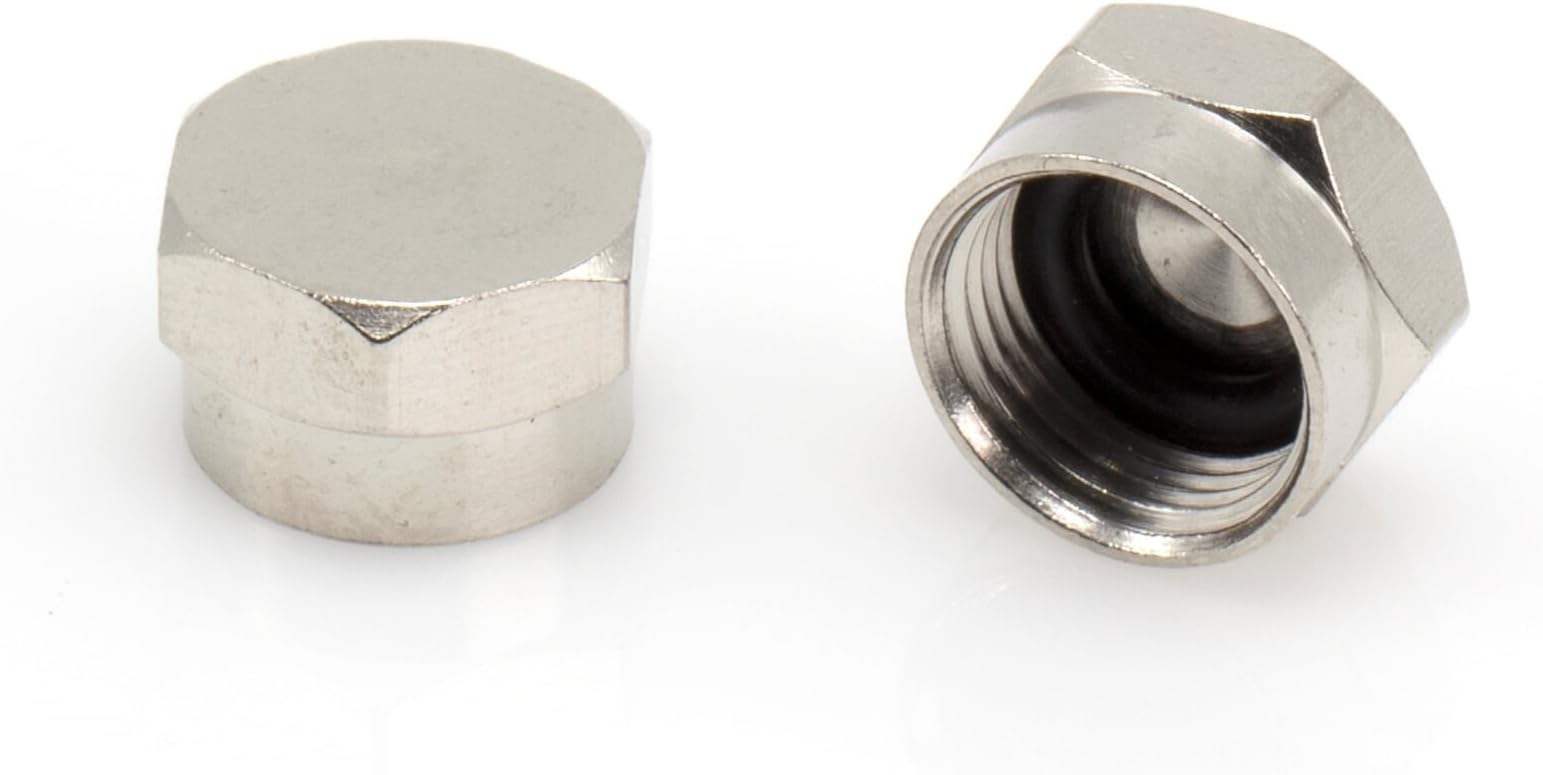 THE CIMPLE CO Coaxial F Cap (F81 Cap) Weather Cap - for Coax Ground Blocks, Splitters, or Other F Connectors - Protects Female Connection for Future Use - 10 Pack