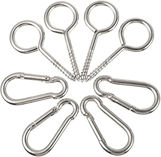 ULTECHNOVO Ceiling Hanging Hardware Fitting 8 Sets Sheep Eye Hook self Tapping Screws Marine Boat Accessories Eye Hooks Ring Eye The Swing