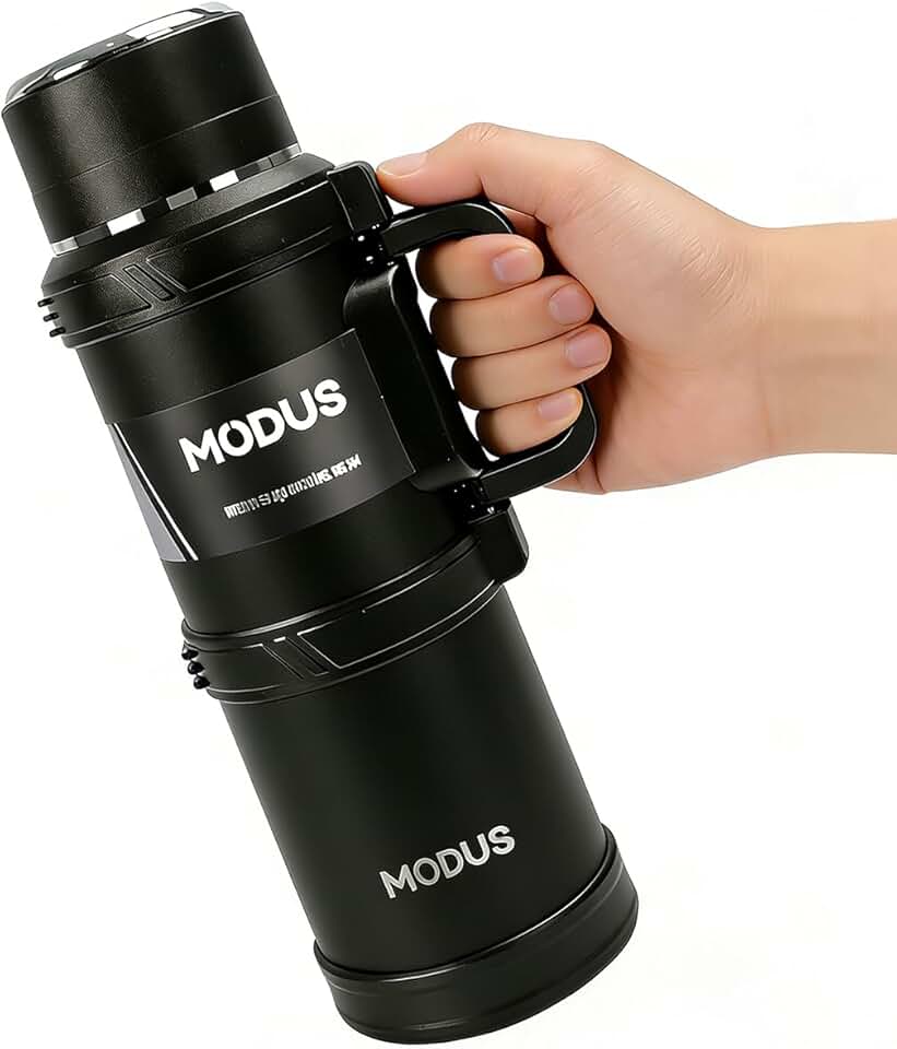 MODUS 2400mL Garrafa Térmica para Água e Café Inox Parede Dupla Isolada Bebidas Quentes e Frias (Preto)