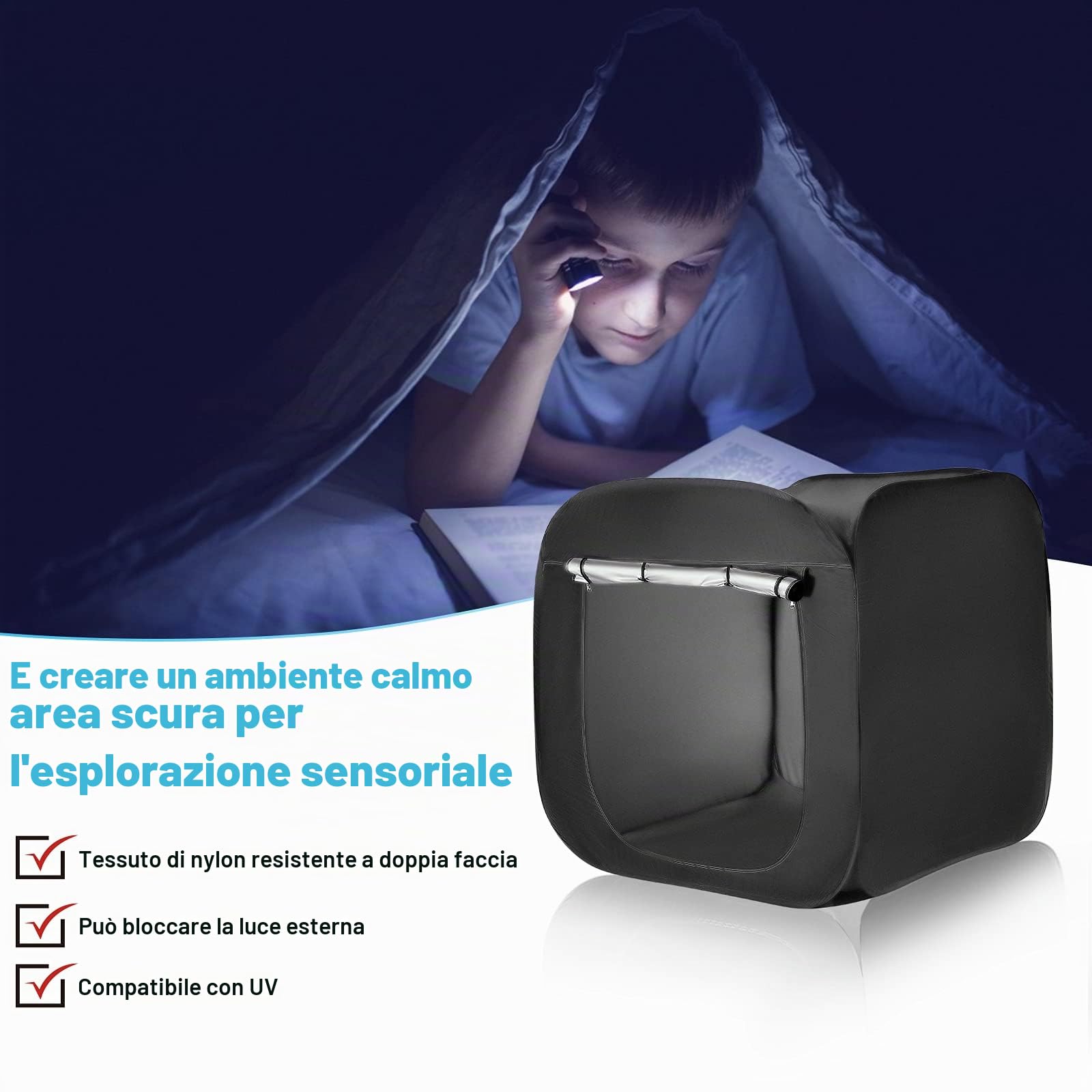 110CM Tenda per bambini da Gioco Pop up Portatile Pieghevole tenda bambini dei Giochi per Interni ed Esterni per autism SPD Regalo Natale Compleanno