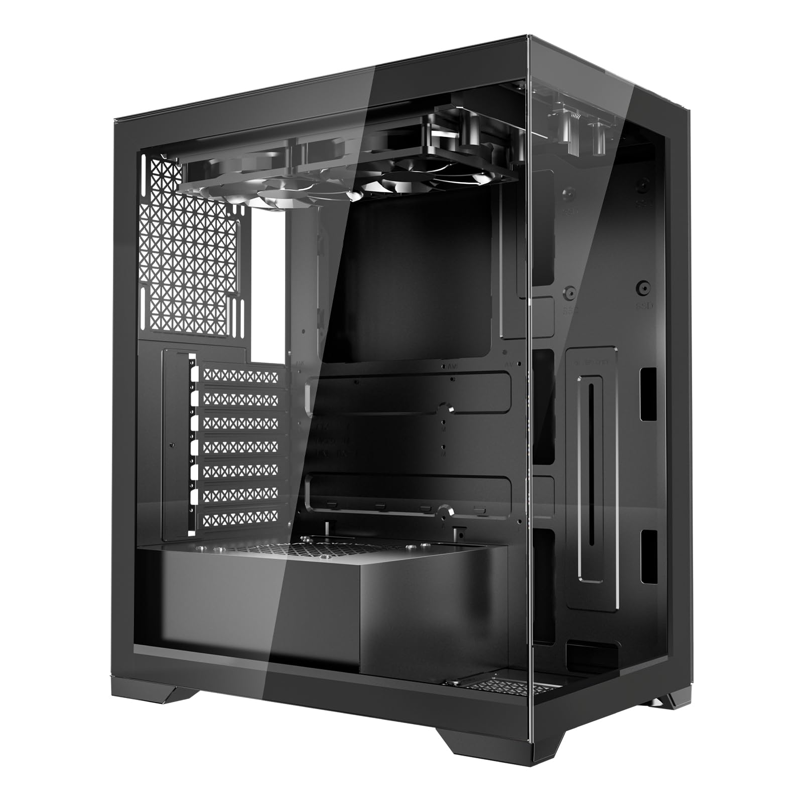 VEVOR PC Gaming Case, Mid-Tower, Computer Case with High-Airflow Tempered Glass Panel, Dust Filter, 2 x 120 mm Fans, Cable Management, for GPU up to 360 mm in Length, Compatible with ATX/M-ATX/ITX