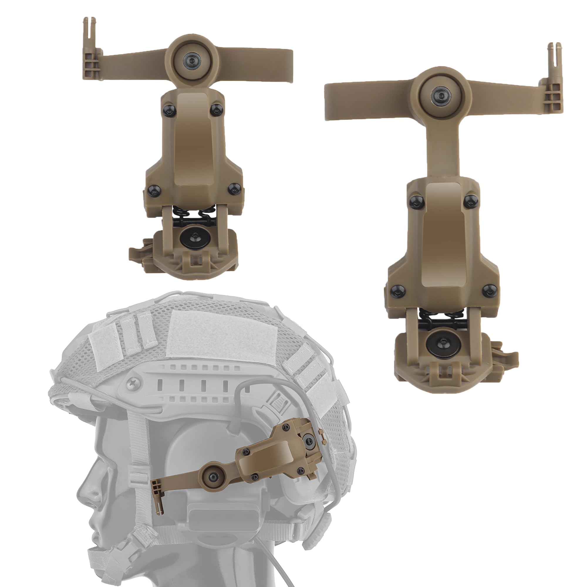 Tactical Headset Adapter Sospensione Cuffie Staffa Rotabile Casco Da Caccia Guida Base Auricolare per le rotaie del casco