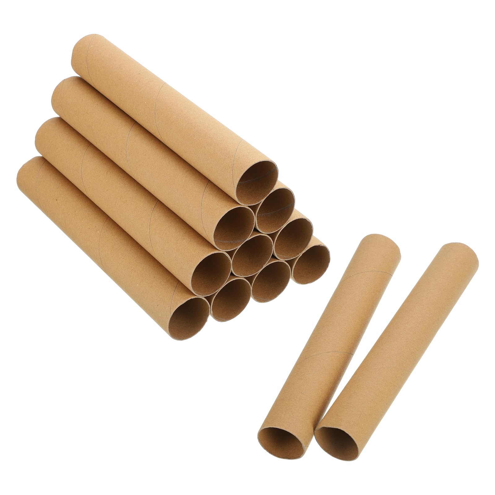 QUARKZMAN 12 Pack Tubes En Carton Pour Bricolage, Rouleaux De Papier Toilette En Carton Ondule Pour Peinture, Dessin, Fournitures Artistiques, Projets DIY, 9.84x1.58 Pouces, Marron
