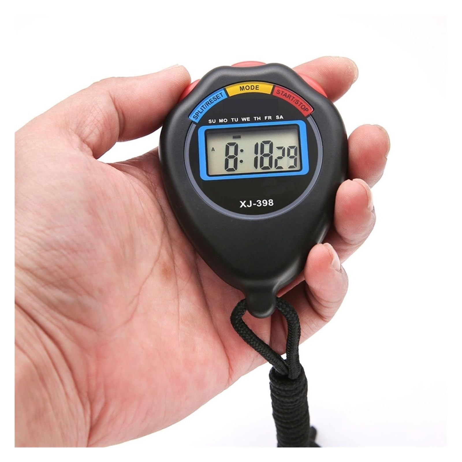 Cronometro, Cronometro digitale multifunzione Timer sportivo portatile LCD for esterni Cronografo da corsa Stop | Yelow