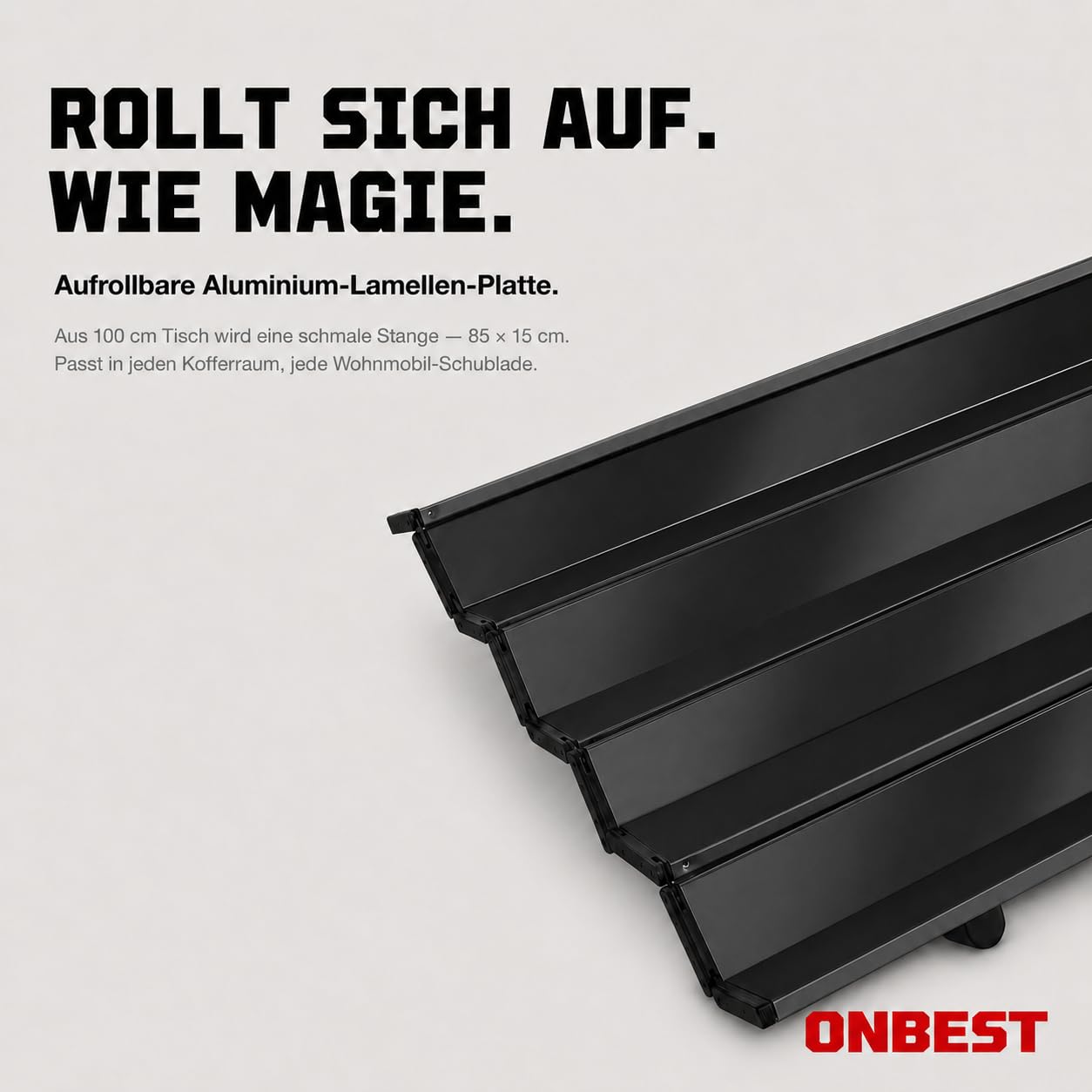 Onbest Campingtisch klappbar – Alu-Klapptisch für 2 Personen | Leichter Campingtisch mit Netztasche und Tragetasche – für Camping, Garten, Angeln, Outdoor, Picknick und Festival