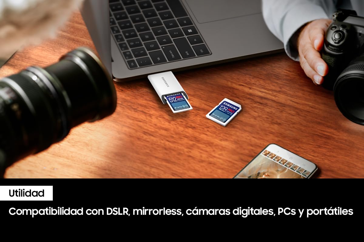 Samsung PRO Ultimate Tarjeta de Memoria SD, 256 GB, Lectura 200 MB/s, Escritura 130 MB/s, UHS-I, C10, U3, V30, 4K UHD, Para Smartphone, Dron o Cámara de Acción (MB-SY256S)