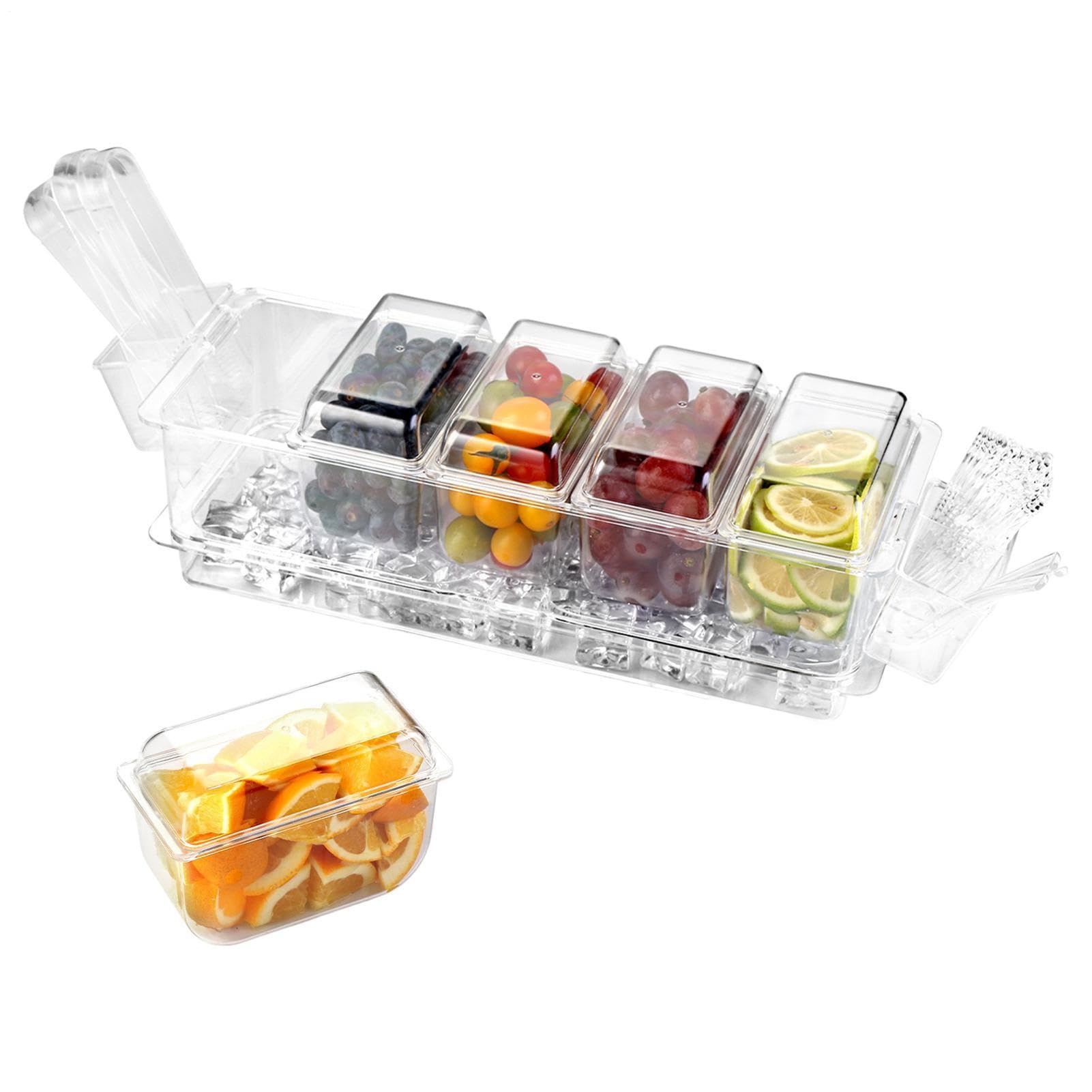 Contenitori da Congelatore con Coperchi 5 Scomparti Separabili con Coperchi | Contenitori per Alimenti e Condimenti Per Casa Cucina Dispensa Meal Prep Pranzo Snack Insalata Frutta Purea Condimento