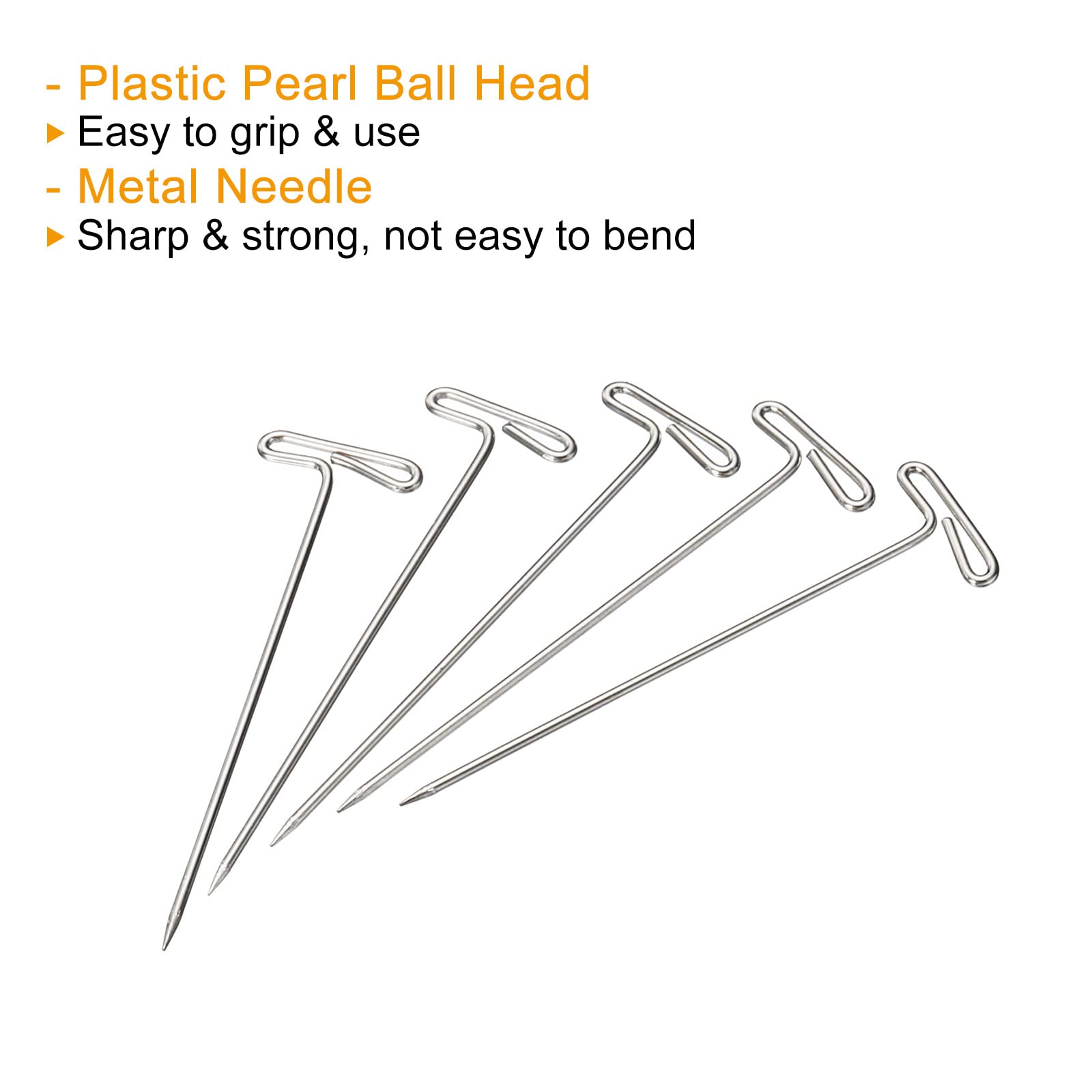 PATIKIL 1.5 Inch T-Pins, 50 Pack Stainless Steel Blocking Pin Needles for Modelling Crafts, Silver - Image 4