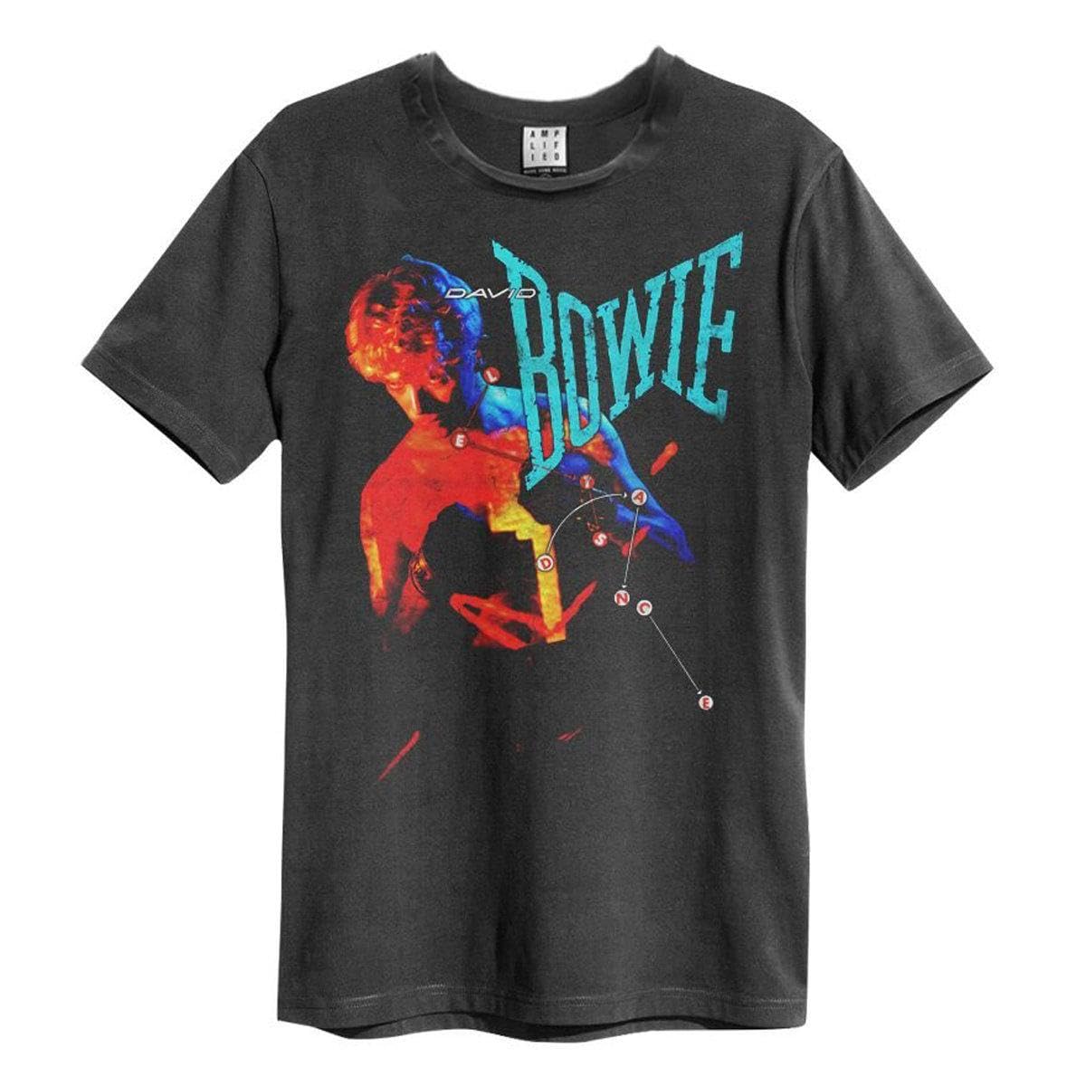 Amplified Let's Dance David Bowie T-Shirt Unisex Charcoal M Album Artwork Cotton
