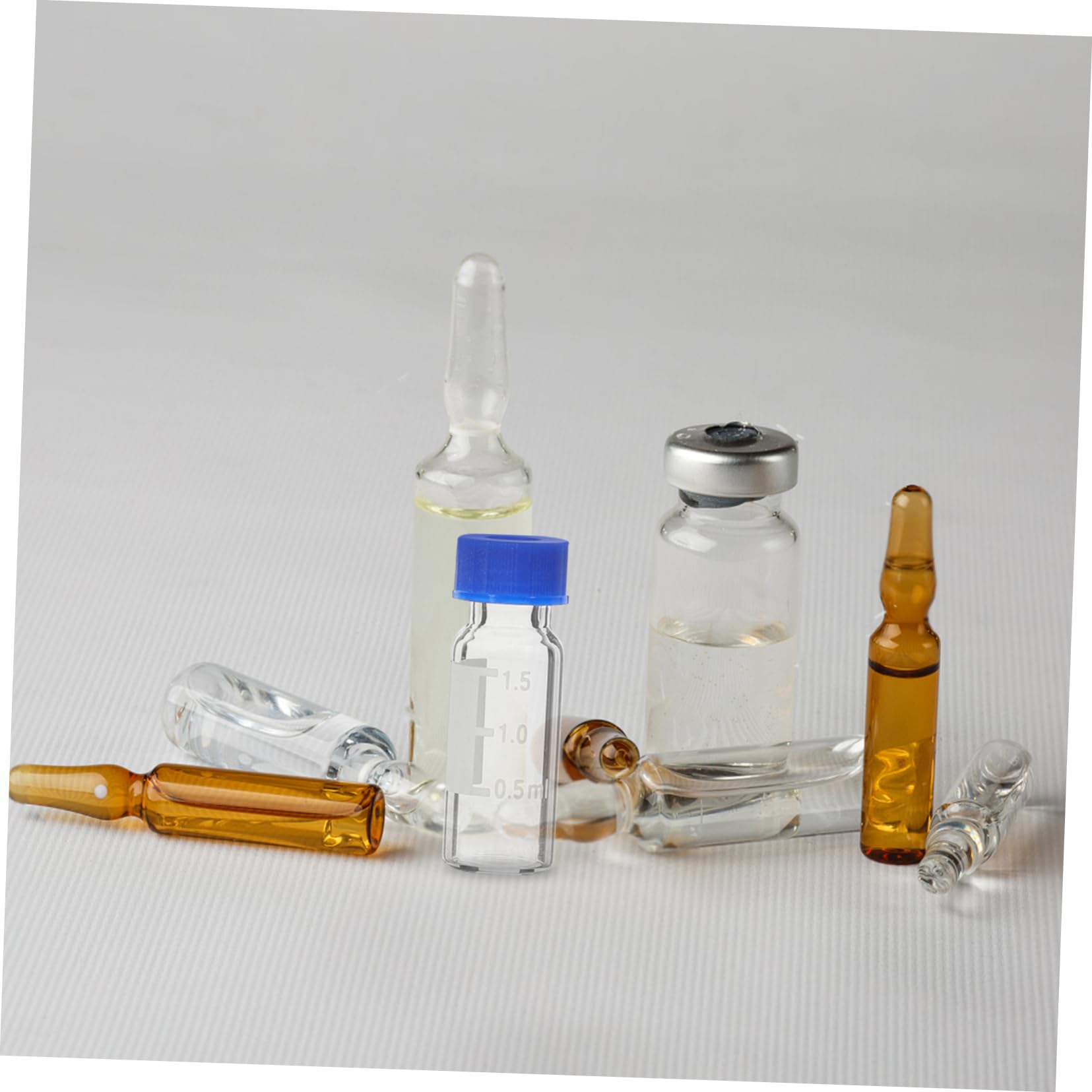 Gatuida 500piezas Frascos De Vidrio Tapa De Muestreo Transparentes Con Escala Botellas Pequeñas Para Almacenamiento De Muestras Para Laboratorio y Uso Doméstico