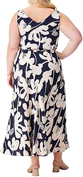 NIC+ZOE Women's Petite Water Lilies Bianca Dress, Indigo Multi at