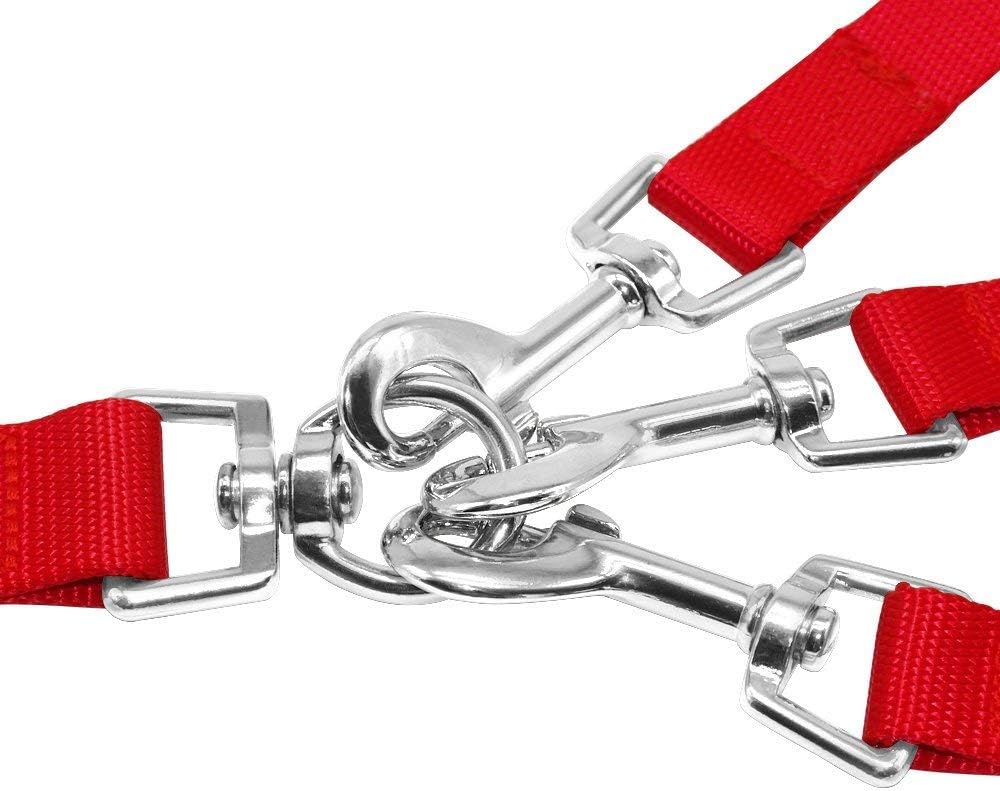3 Way Dog Leash Heavy Duty Nylon Adjustable Coupler No Tangle