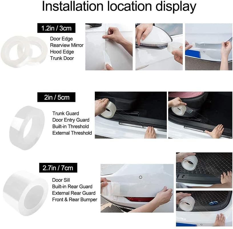 Image of Auto Oprema (Award Winner at INDIA'S Rising Star 2024) Car Door Universal Edge Guard Clear D oor Sill & Trim Protector, Vinyl Protection Film /Tape, Fit for Most Cars (Transparent, 5cm X 16Ft)