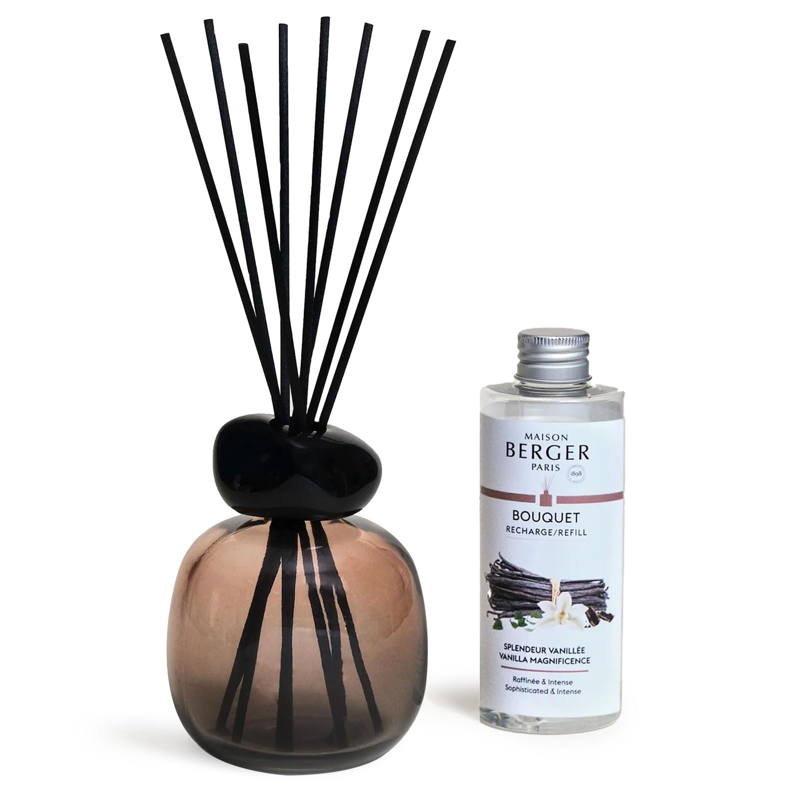 Lampe Berger – Bouquet Parfumé Minéral Splendeur Vanillée 180 ml + bastoncini – Durata circa 6 Settimane