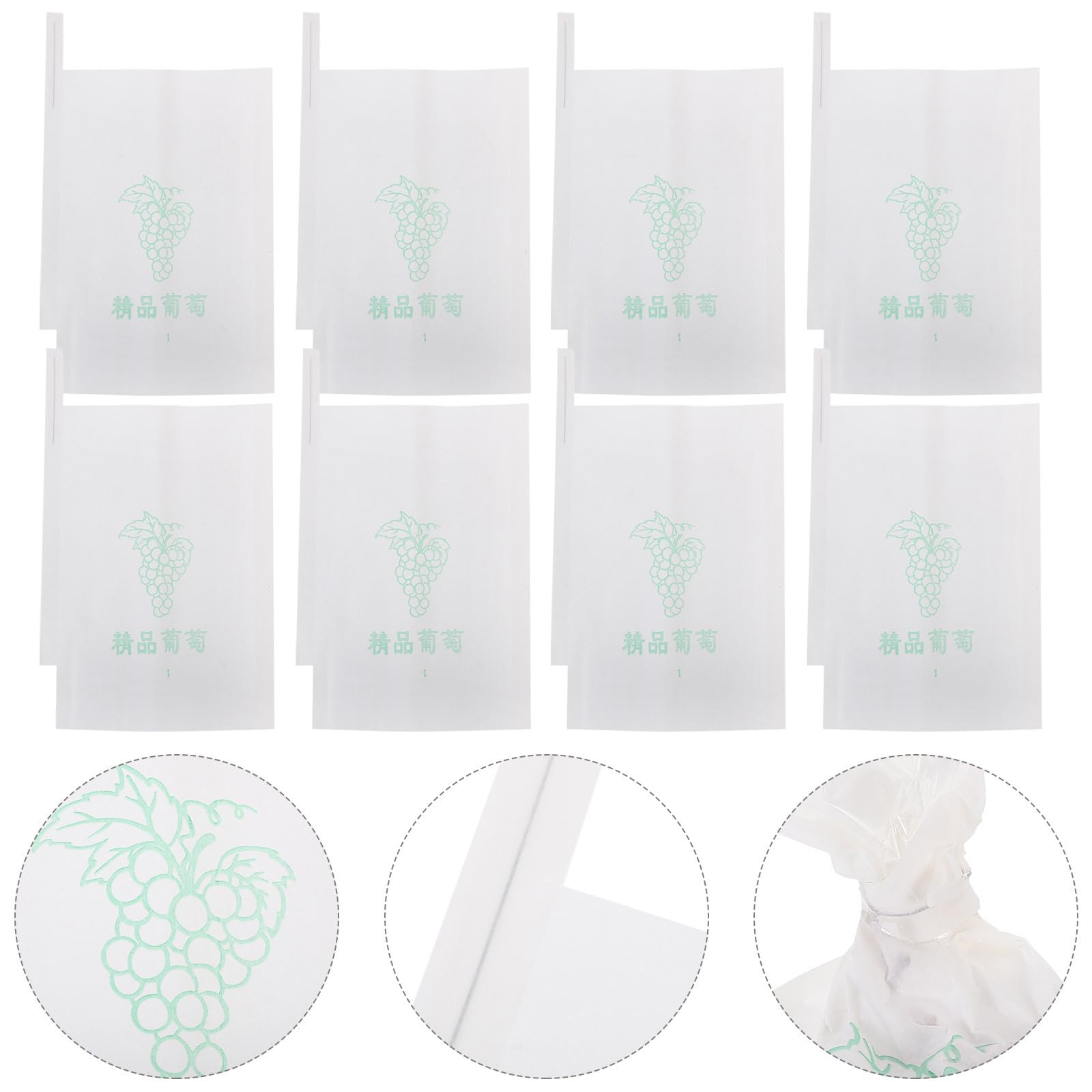 100piezas Unidades Bolsas Protectoras para Uvas Papel para Cultivo Bolsa Transparente y Mate para Protección de Frutas contra Aves y Clima