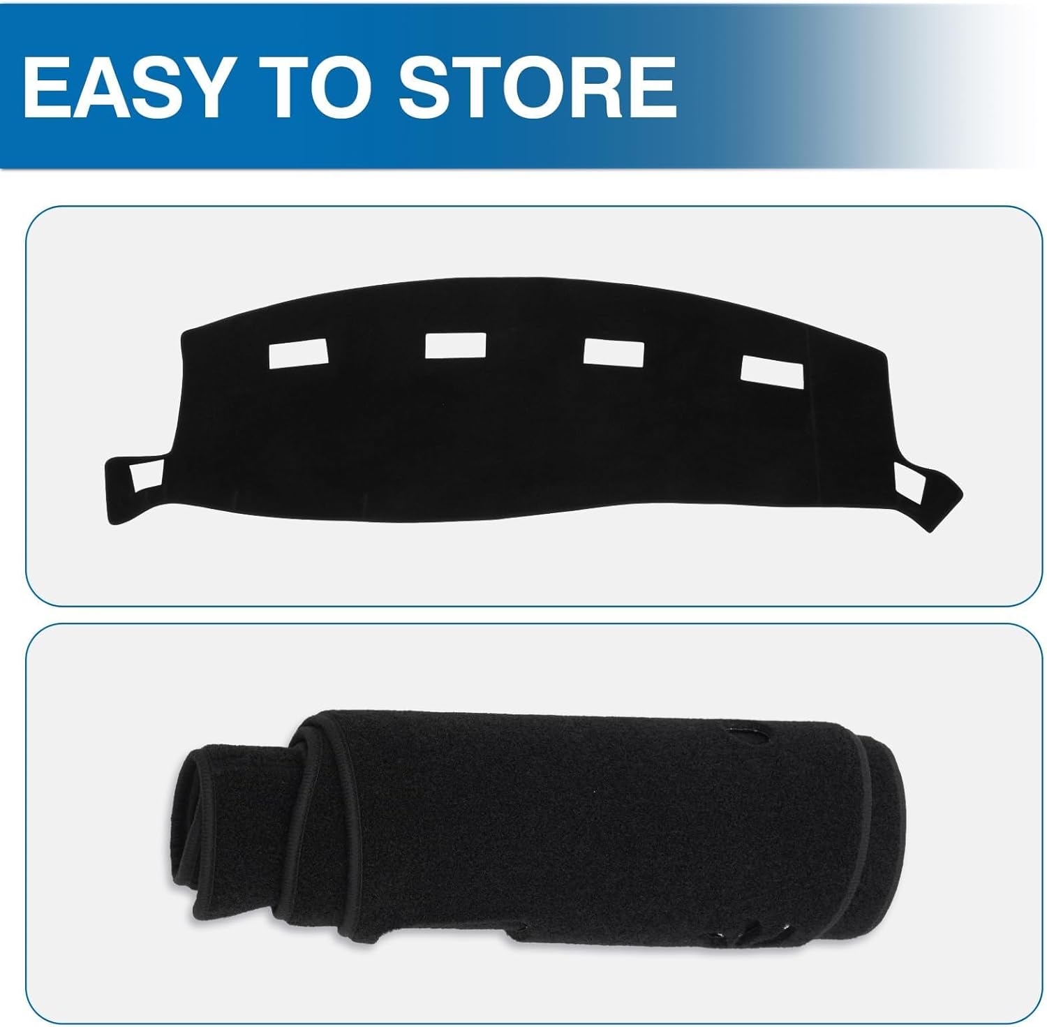 KUST Black Dash Cover for 2002-2005 Dodge Ram 1500, 2003-2005 Ram 2500/3500 Polyester Dashboard Cover Non-Slip Interior Accessories for Dodge Ram Custom Fit Dashboard Mat No Glare