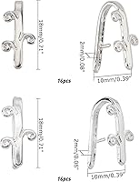 Vista 12 de SUPERFINDINGS 10 Styles 40Pcs Pinch Clip Bail Clasps Brass Pinch Clips 12/13/16.5/17/24mm Bail Clasp Dangle Charm Bead Pendant for Necklace Jewelry