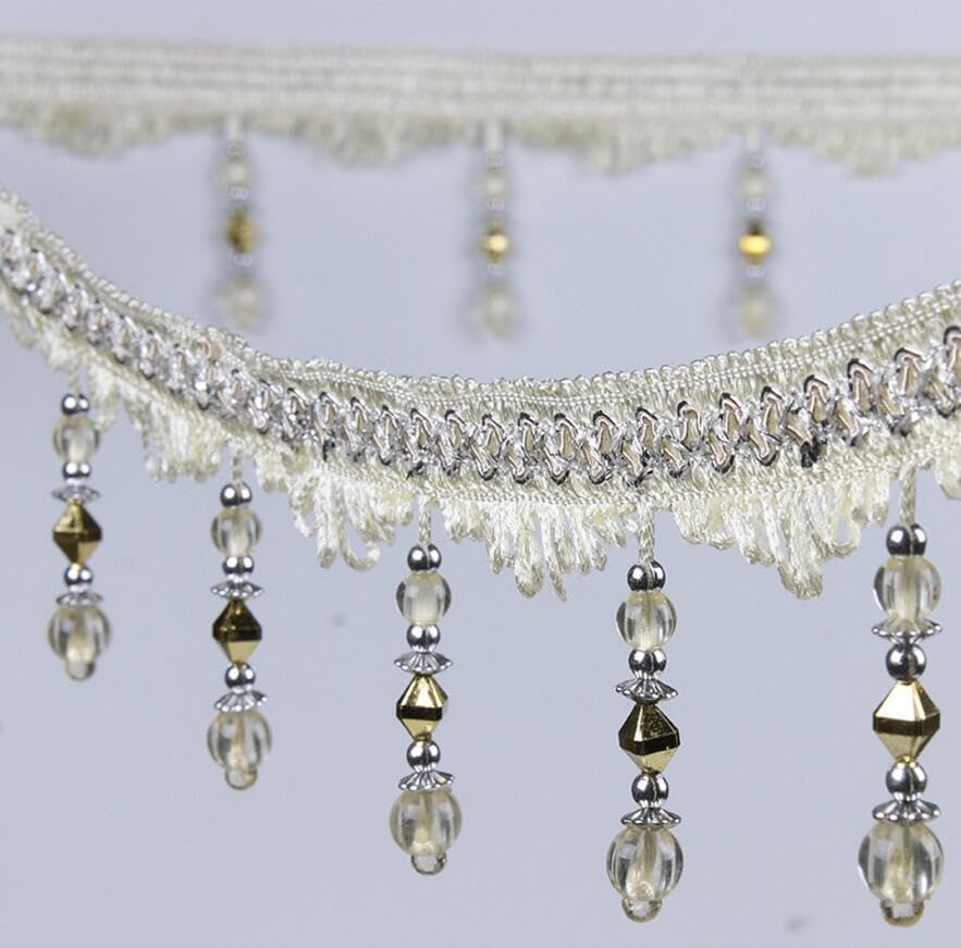 Garniture de pompon tressée en strass de 12 mètres for la couture, la décoration intérieure et les projets d'artisanat(Red)