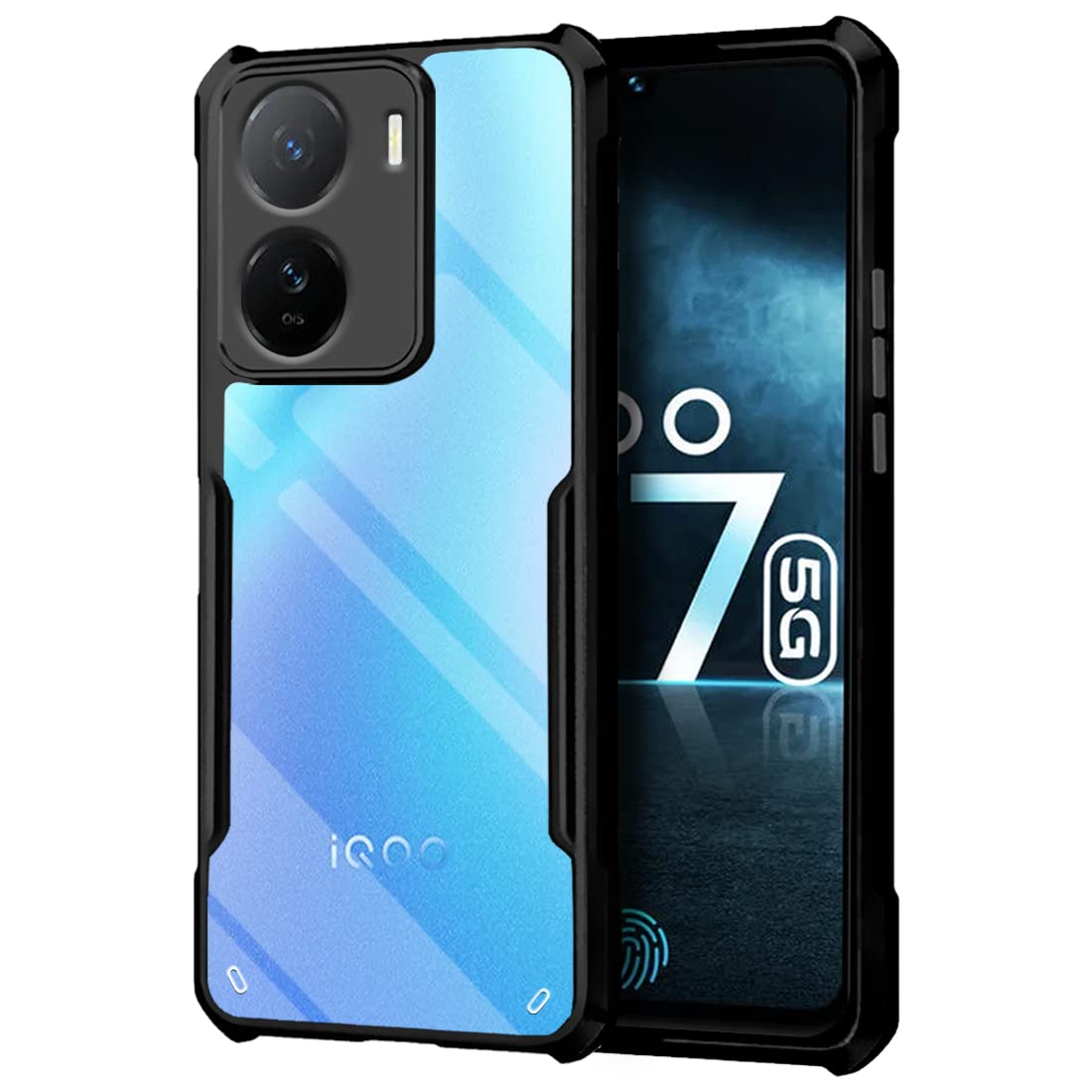 Fashionury TPU+Plastic Shockproof Crystal Clear Back Cover Case for Iqoo Z7 5G/Iqoo Z7S 5G 360 Degree Protection Protective Design Transparent Back Cover Case for Iqoo Z7 5G/Iqoo Z7S 5G(Black Bumper) (B0C624S4Y4) Amazon Price History, Amazon Price Tracker