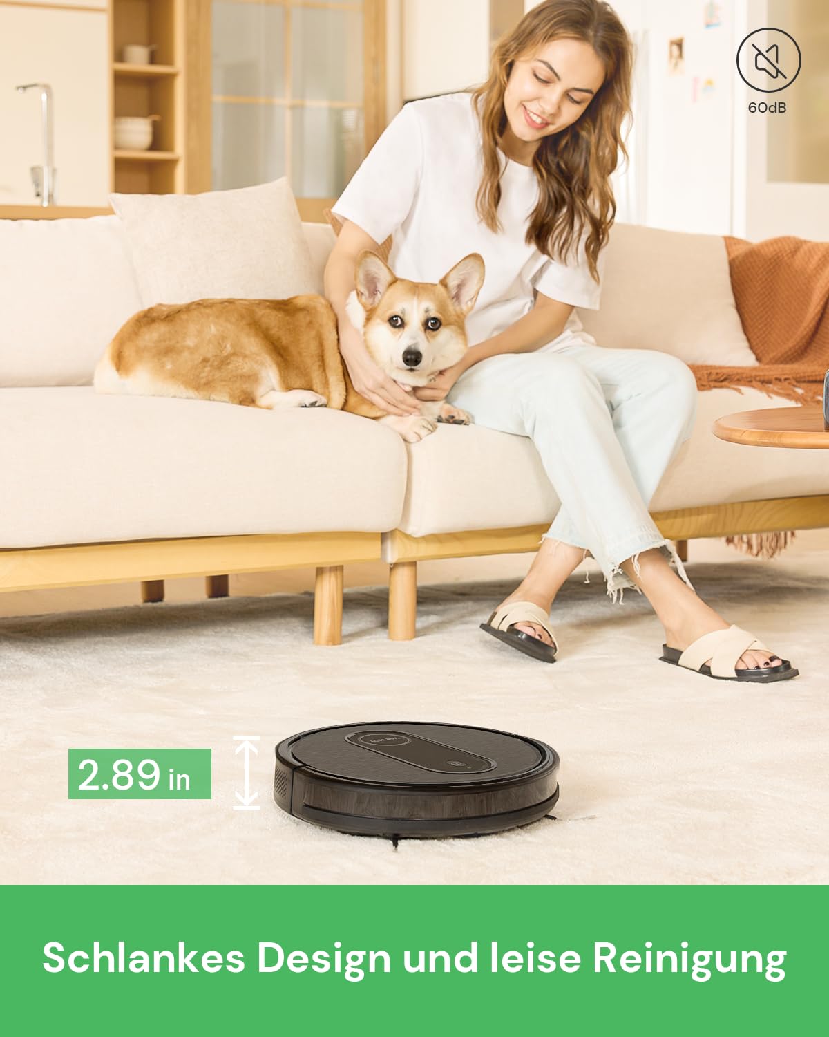 Vactidy Nimble T7 Saugroboter mit Wischfunktion mit 2800Pa Saugkraft, Wischroboter mit 120Min Laufzeit, Staubsauger Roboter mit Wischfunktion mit Alexa&App&Siri Steuerung für Tierhaare/Teppich