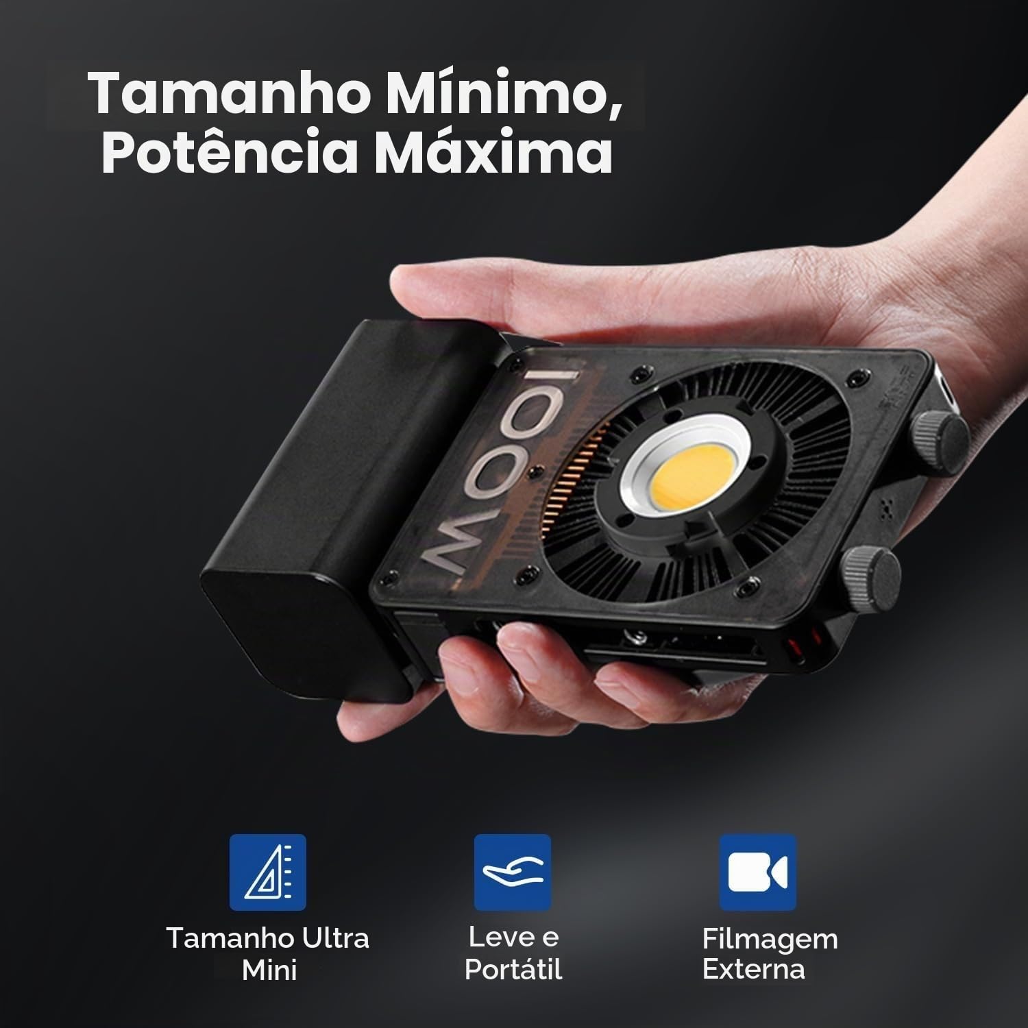 ZHIYUN Luz de Vídeo LED Cinepeer Cx100 100W, Bateria Embutida de