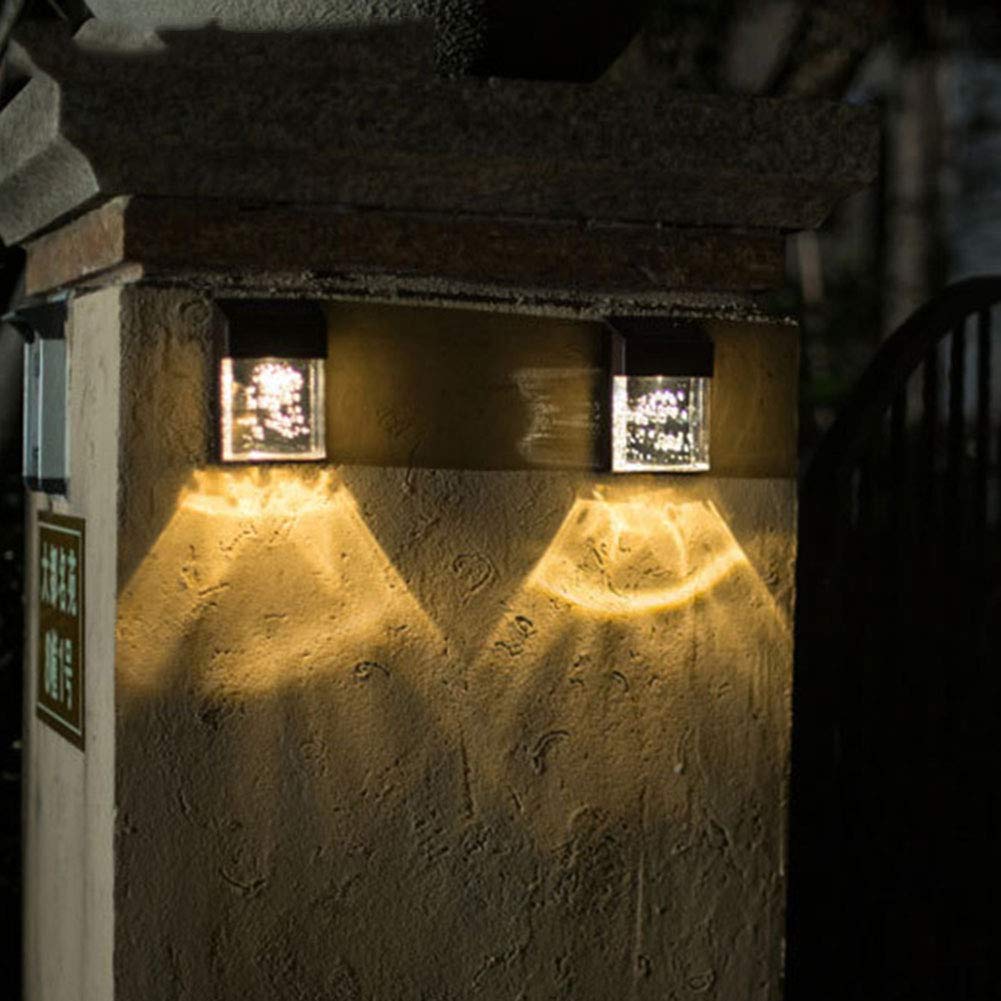 Paquete De 2 Luces De Pared Solar LED Al Aire Libre, Iluminación Decorativa Blanca Cálida Impermeable para El Jardín De La Puerta De La Pared del Chalet
