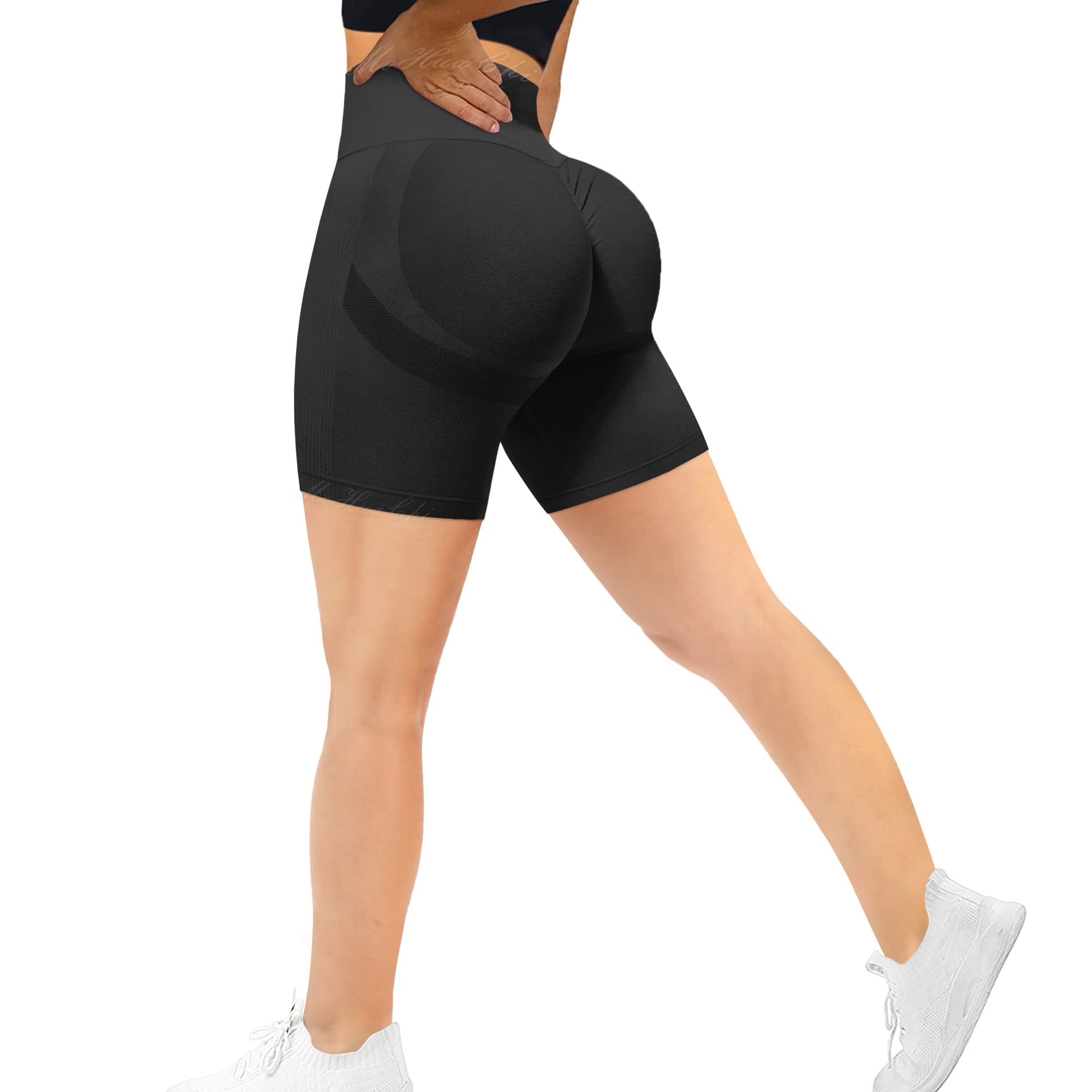 MOHUACHI Butt Lifting Shorts for Women High Waist Workout Biker Shorts Scrunch Booty Yoga Shorts TIK Tok Gym Leggings