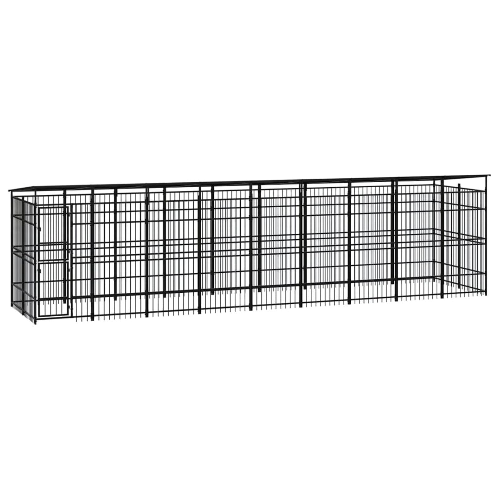 ShGaxin Perrera de Exterior con Techo de Acero 16,59 m Parque para Perros, Valla Perros, Corralito para Perros, Parque para Perros Cachorros, Corral Perro, Vallado para Perros - 3097972