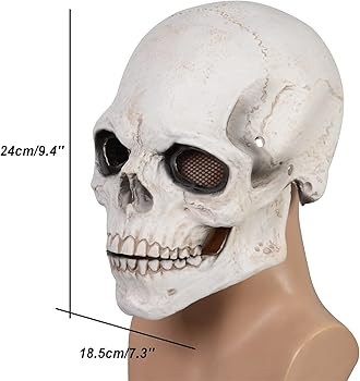 Amazon.com: RRANYF Creepy Halloween Moving Jaw Yellow Skull Mask
