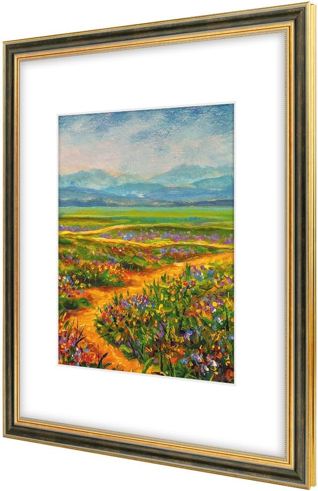 Golden State Art,16x20 Ornate Picture Frame with White Mat for 11x14 Photo or Display 16 x 20 Prints without Mat Color Black Gold (Plexiglass Front) - Image 7