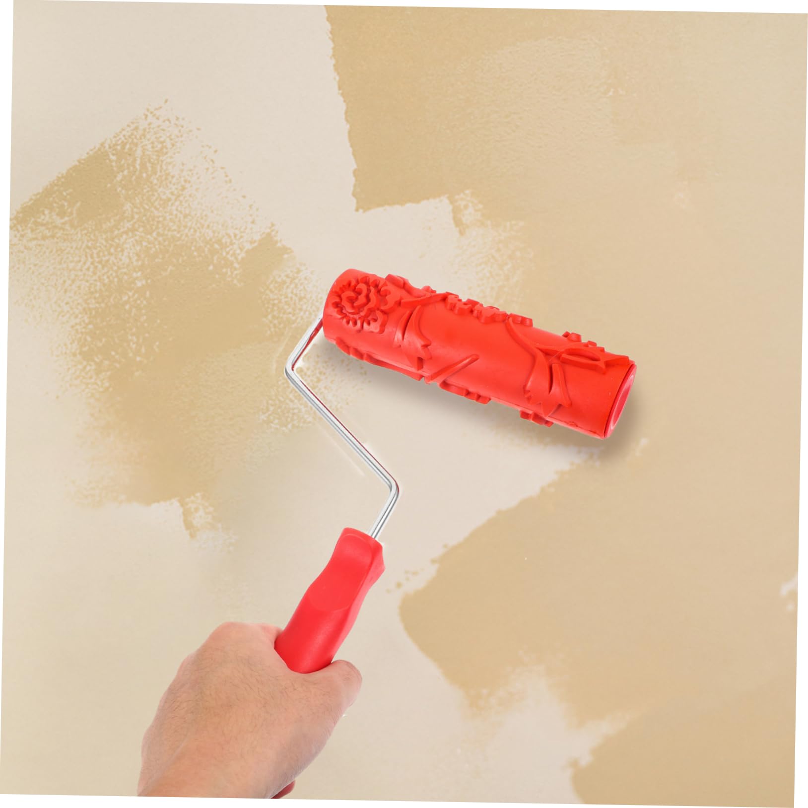 Rodillo de Pintura Patrones de Rosa de 7 Pulgadas, Herramienta de Goma y Plástico para Decoración de Paredes, Fácil de Usar para Proyectos DIY y Profesionales