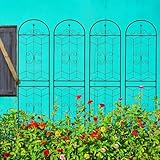 Sturdy Metal Garden Trellis for Climbing Plants – Rust-Resistant Outdoor Flower Support with Decorative Lattice Design (4 Pack-H86'')